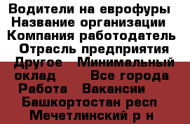 Водители на еврофуры › Название организации ­ Компания-работодатель › Отрасль предприятия ­ Другое › Минимальный оклад ­ 1 - Все города Работа » Вакансии   . Башкортостан респ.,Мечетлинский р-н